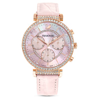 Swarovski Passage Chrono Watch Leather Strap, Pink, Rose-Gold Tone 5580352