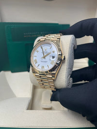 Rolex Day-Date 40 228238 Fluted Bezel White Dial