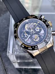 Rolex Cosmograph Daytona featuring a skeletonized dial.