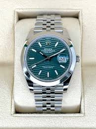 Rolex Datejust 41mm Mint Green Fluted Dial Smooth Bezel 126300