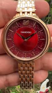 Swarovski Crystalline Chic Rose Gold Stainless Steel Red Dial  Quartz Watch for Ladies - 5547608