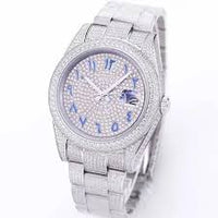 Dign Classic Diamond Mens Automatic Mechanical Watch - 41mm Sapphire Crystal Waterproof Luxury Diamond Strap