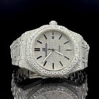 Luxury Ap icedout Moissanite Timepiece | 41 MM | White Gold .