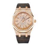 Audemars Piguet Royal Oak 15402OR, 18K Rose Gold, Pave ...