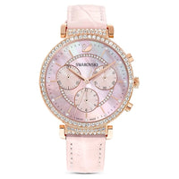 Swarovski Passage Chrono Watch Leather Strap, Pink, Rose-Gold Tone 5580352