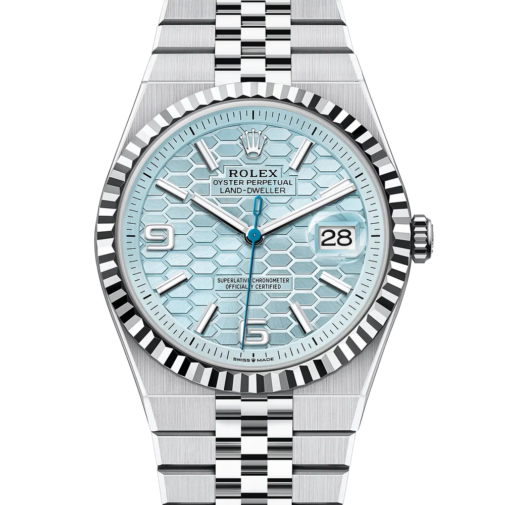 Rolex Land Dweller 40 Ice blue Dial Flat Platinum Jubilee 127336