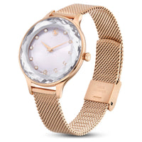 Swarovski Octea Nova Rose Gold Mesh Bracelet Silver Dial Quartz Watch for Ladies - 5650011