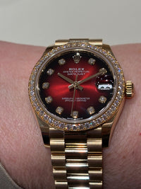Rolex Datejust 31 278288RBR 'Ladies' Yellow Gold Red Ombre Dial
