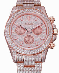 Rolex Daytona Rose Gold Fully Pave Custom Diamond - 116505