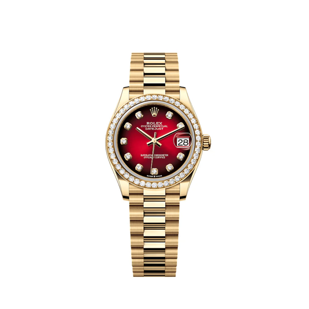 Rolex Datejust 31 278288RBR 'Ladies' Yellow Gold Red Ombre Dial