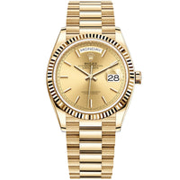 Rolex Day-Date 36mm Presidential 128238 Fluted Bezel Champagne Dial