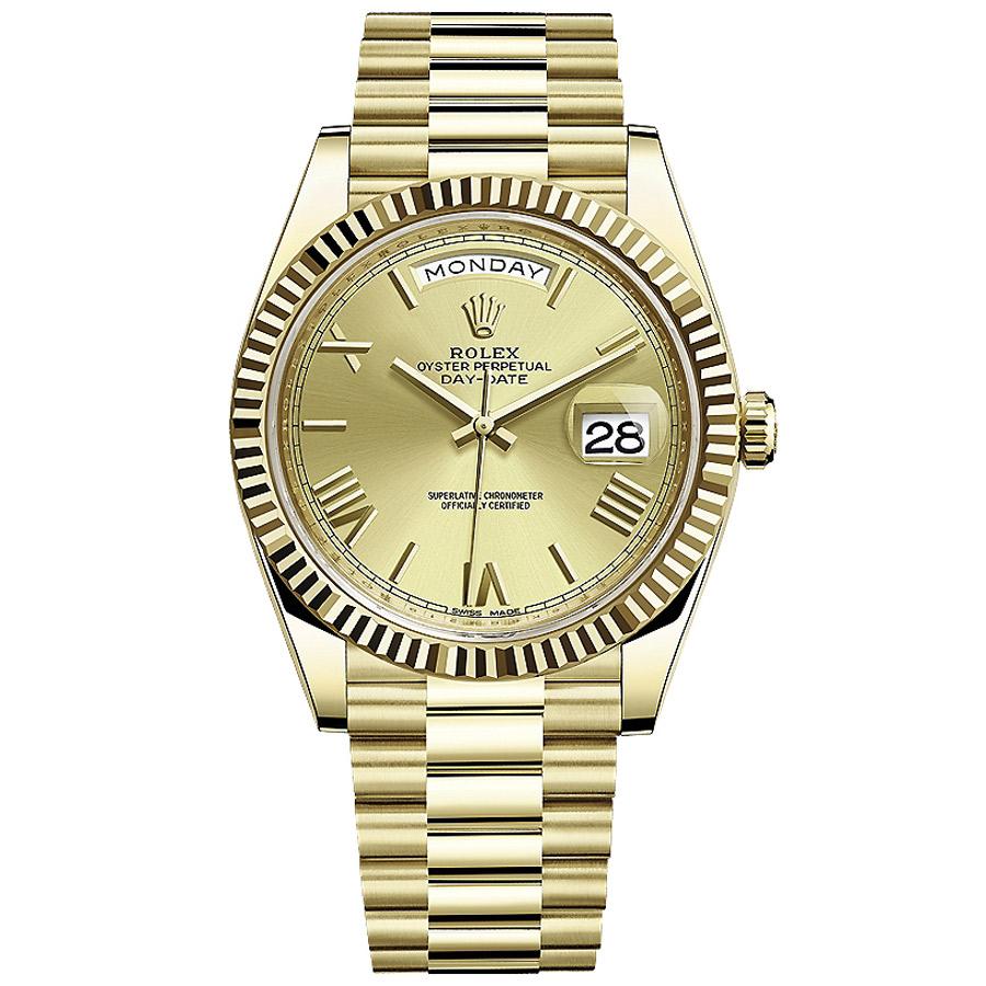 Rolex Day-Date 40 228238 Fluted Bezel Champagne Dial