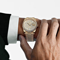 Rolex Day-Date 40 Presidential 228398TBR Baguette Diamond Bezel Silver Dial