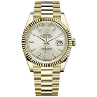 Rolex Day-Date 40 Presidential 228238 Fluted Bezel Silver Dial