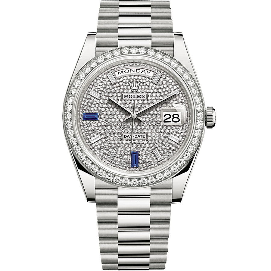 Rolex Day-Date 40 Presidential 228349RBR Diamond Bezel Diamond Paved Dial