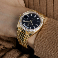 Rolex Day-Date 40 Presidential 228348RBR Diamond Bezel Black Dial