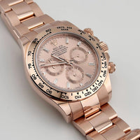 Rolex Daytona 40mm Rose Gold 116505 Pink Baguette Diamond Dial