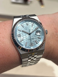 Rolex Land Dweller 40 Ice blue Dial Flat Platinum Jubilee 127336
