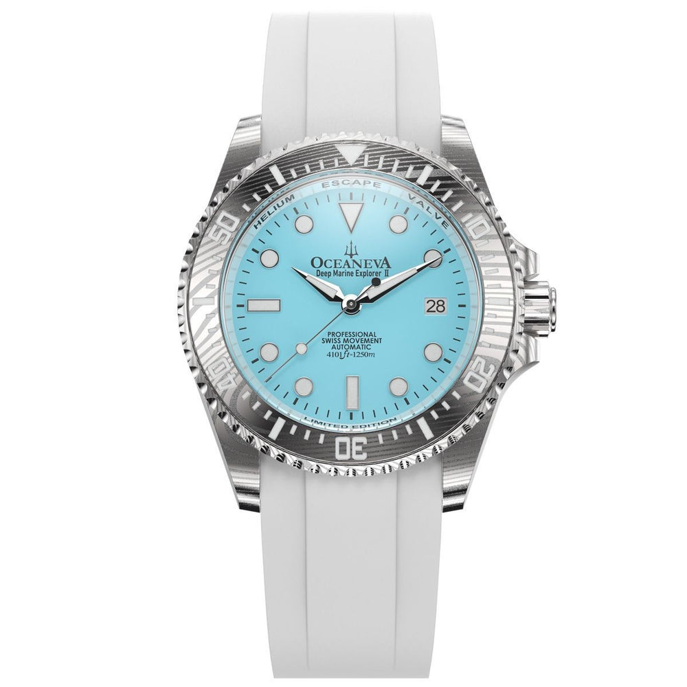 Rolex Submariner Phantomlab imitation Watches Ice Blue Dial Rubber Strap 40mm