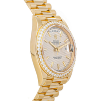 Rolex Day-Date 40 Presidential 228398TBR Baguette Diamond Bezel Silver Dial