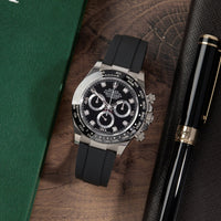 Rolex Daytona 40mm Oyster Flex 116519LN White Gold Black Diamond Dial