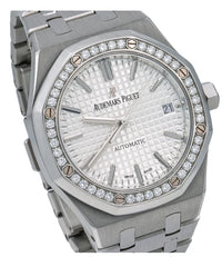 Audemars Piguet Royal Oak 37mm Steel Watch Diamond Bezel - 15451ST.OO.1256ST.01