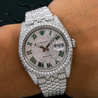 Rolex Datejust 126300 41mm Stainless Steel Iced Out Jubilee Bracelet Watch