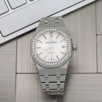 Audemars Piguet Royal Oak 37mm Steel Watch Diamond Bezel - 15451ST.OO.1256ST.01