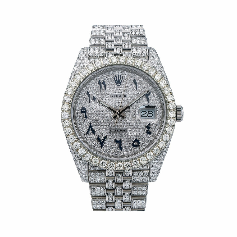 Rolex Datejust 41mm Iced Out Steel Watch with Diamond Jubilee Bracelet - 126300