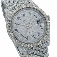 Rolex Datejust 41mm Iced Out Steel Watch with Diamond Jubilee Bracelet - 126300