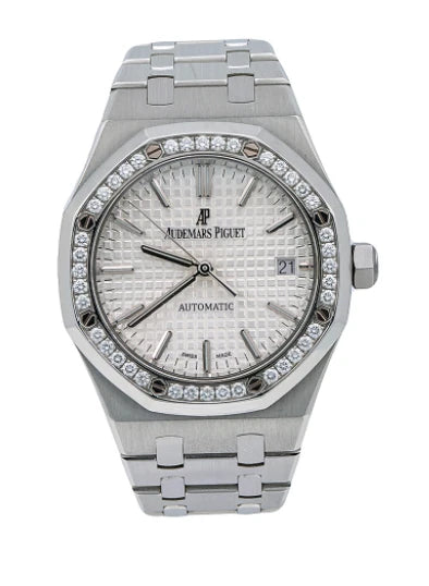 Audemars Piguet Royal Oak 37mm Steel Watch Diamond Bezel - 15451ST.OO.1256ST.01
