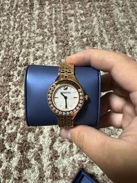 Swarovski Lovely Crystals Rose Gold Stainless Steel Silver Dial Quartz Watch for Ladies - 5261496