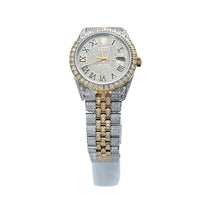 ROLEX DATE-JUST 36mm QUICKSET￼ TWO-TONE BAND 14ct DIAMONDS ROMAN NUMERALS FACE