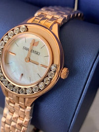 Swarovski Lovely Crystals Rose Gold Stainless Steel Silver Dial Quartz Watch for Ladies - 5261496
