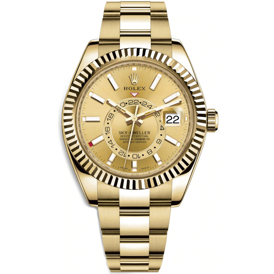 Rolex Sky-Dweller 42mm Yellow Gold 326938 Champagne Dial