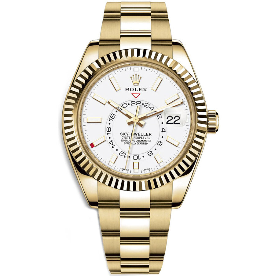 Rolex Sky-Dweller 42mm Yellow Gold 326938 White Dial
