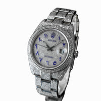 Dign Classic Diamond Mens Automatic Mechanical Watch - 41mm Sapphire Crystal Waterproof Luxury Diamond Strap