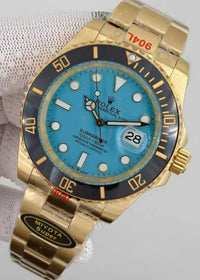 U1 ST9 Bluesy Steel Quality Watch Automatic Mechanical 41MM Two Tone Gold COLOR Ceramic Bezel Blue Dial Glide Lock Flod Clasp Sapphire