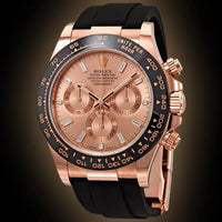 Rolex Daytona 40mm Oyster Flex 116515LN Pink Baguette Diamond Dial Dial
