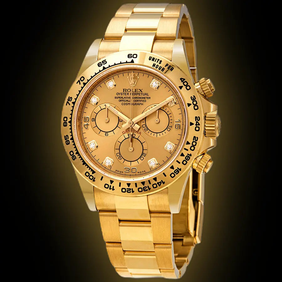 Rolex Daytona 40mm Yellow Gold 116508 Champagne Diamond Dial