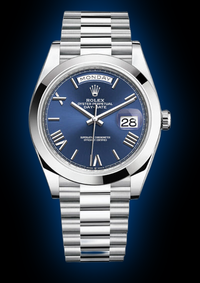 Rolex Day-Date 40 Platinum Presidential 228206 Smooth Bezel Blue Dial