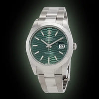 Rolex Datejust 41mm Mint Green Fluted Dial Smooth Bezel 126300