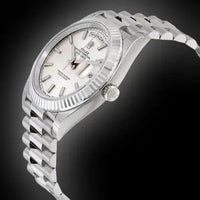 Rolex Day-Date 40 Presidential 228239 Fluted Bezel Silver Quadrant Motif Dial