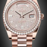 Rolex Day-Date 40 Presidential 228345RBR Diamond Bezel Diamond Paved Dial