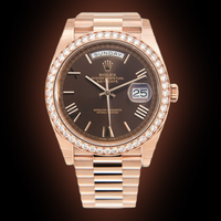 Rolex Day-Date 40 Presidential 228345RBR  Diamond Bezel Chocolate Dial
