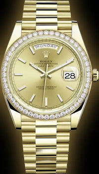 Rolex Day-Date 40 Presidential 228348RBR Diamond Bezel Silver Dial