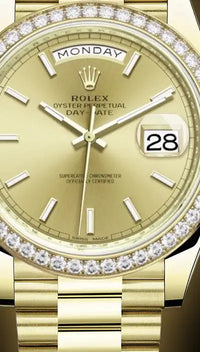 Rolex Day-Date 40 228348RBR Diamond Bezel Champagne Dial