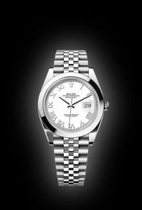 Rolex Datejust 41mm White Roman Numeral Dial Smooth Bezel 126300
