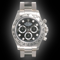 Rolex Daytona 40mm 116509 White Gold Black Diamond Dial