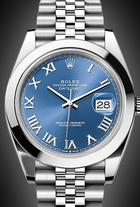 Rolex Datejust 41mm Azzurro Blue Dial Smooth Bezel 126300